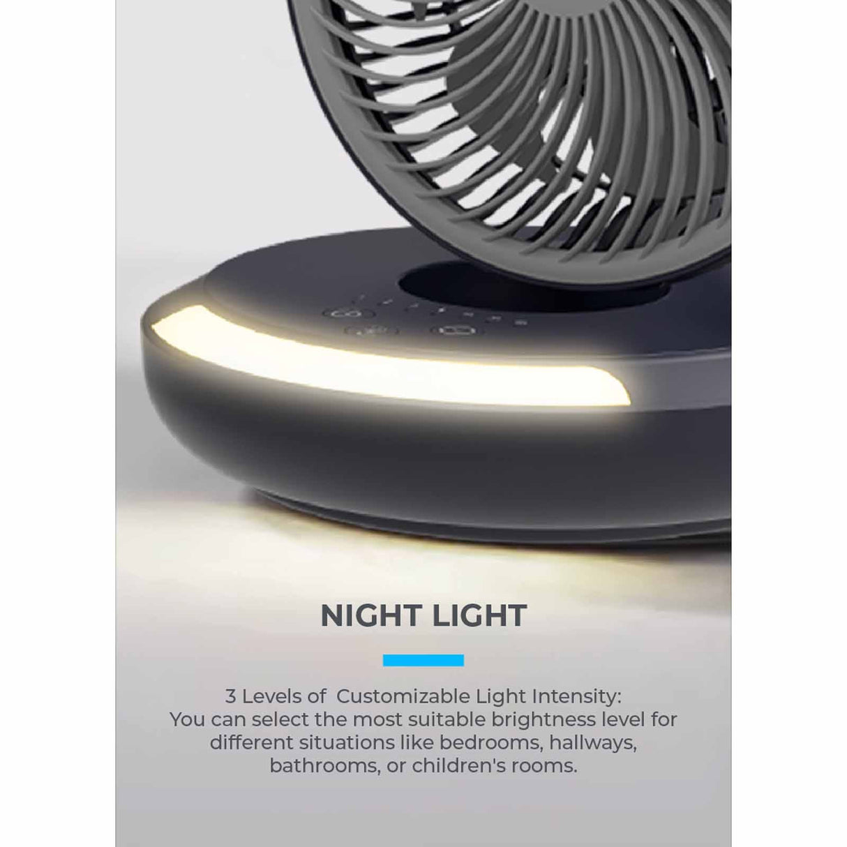 Mistral MRF700 AirZee Plus Rechargeable Foldable USB Fan with Moodlight 6 Inch