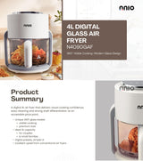 NNIO N4090GAF Digital Glass Air Fryer 4L