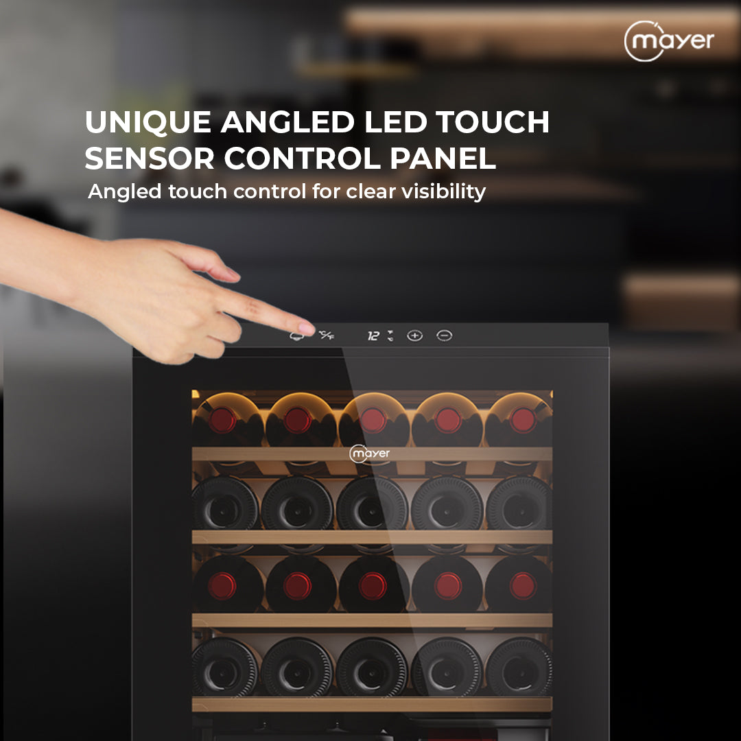 Mayer MMWC20BCS Wine Chiller Triple Glass with Anti-UV 20 Bottles