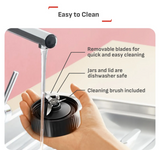 Tefal BL19H4 BlendUp Personal Blender – Removable blades, 2 dishwasher safe BPA-free Tritan jars, 1000W, 8 auto programs