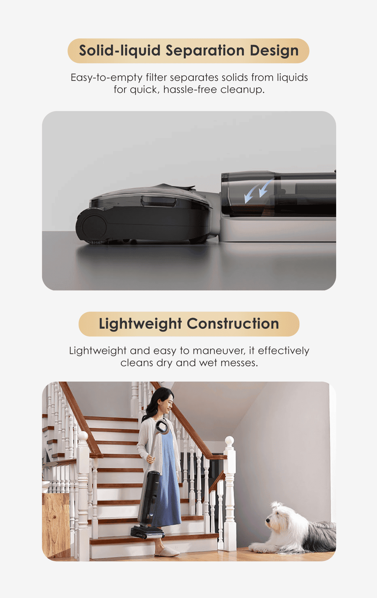 FREE 2 x Cleaning Solution - Tineco iFloor Y3 Stretch Wet & Dry Vacuum Cleaner