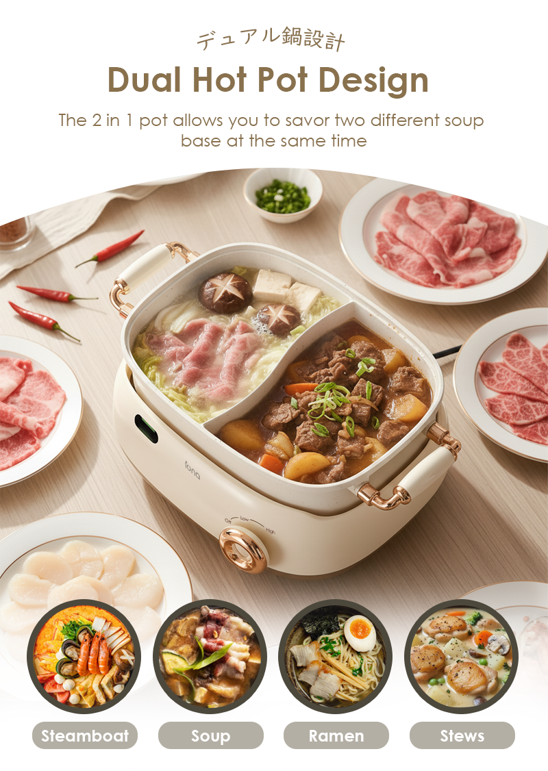 Iona GLS201 Removable Dual Flavor Tabletop HotPot 5L