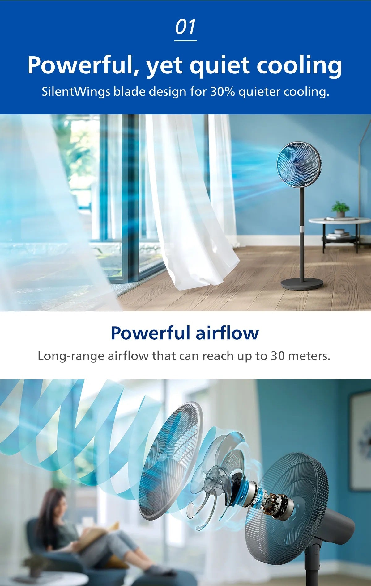 Philips CX3550/01 Pedestal Fan 3000 Series