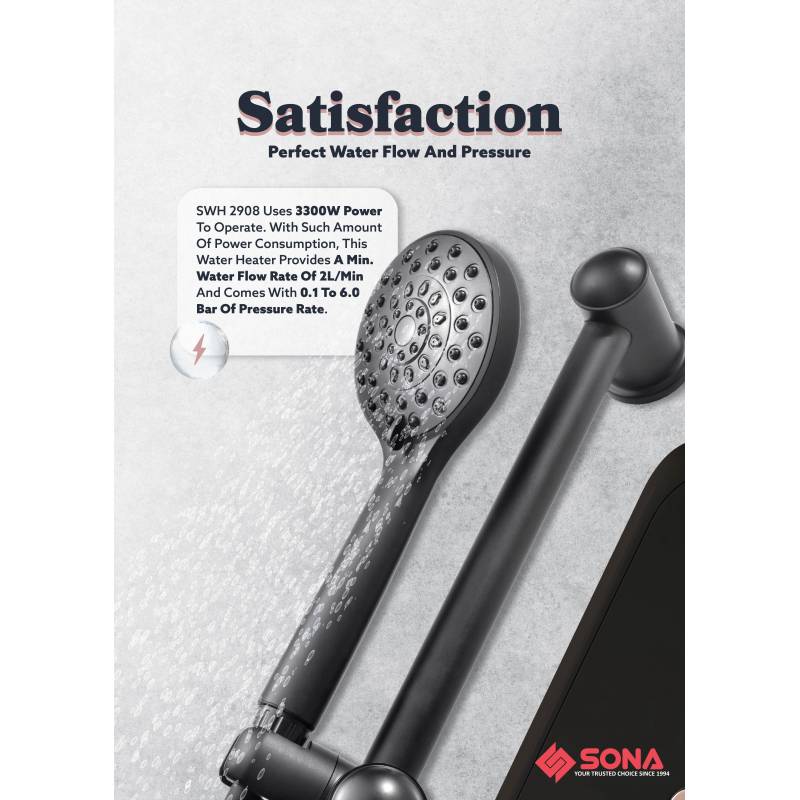 Sona SWH 2908 | SWH2908 Instantaneous Water Heater 3300W