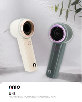 NNIO U-5 High Speed Portable Handheld Fan 6W with LED Diplay, Plastic Blade, 100 Speeds - 2 Colors Options Available