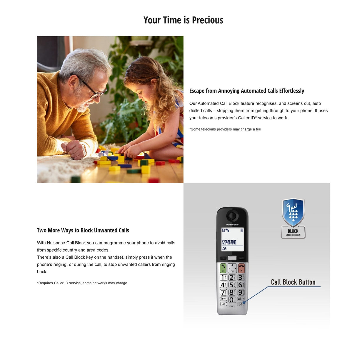 Panasonic KX-TGU410CXB Single Digital Cordless Phone with a large 2.1-inch Display