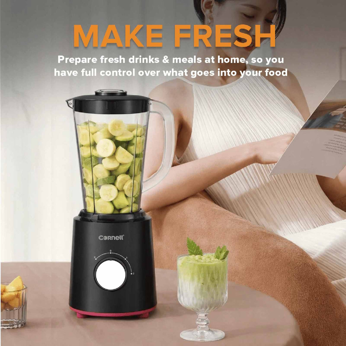 Cornell CBLS42BK Plastic Jug Blender/Grinder 1.5L