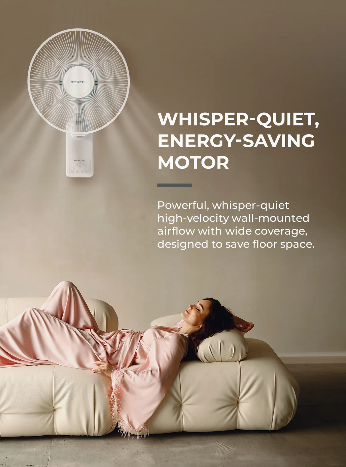 Mistral MWF1257DR DC High Velocity Detachable Wall Fan with Remote 12 Inch