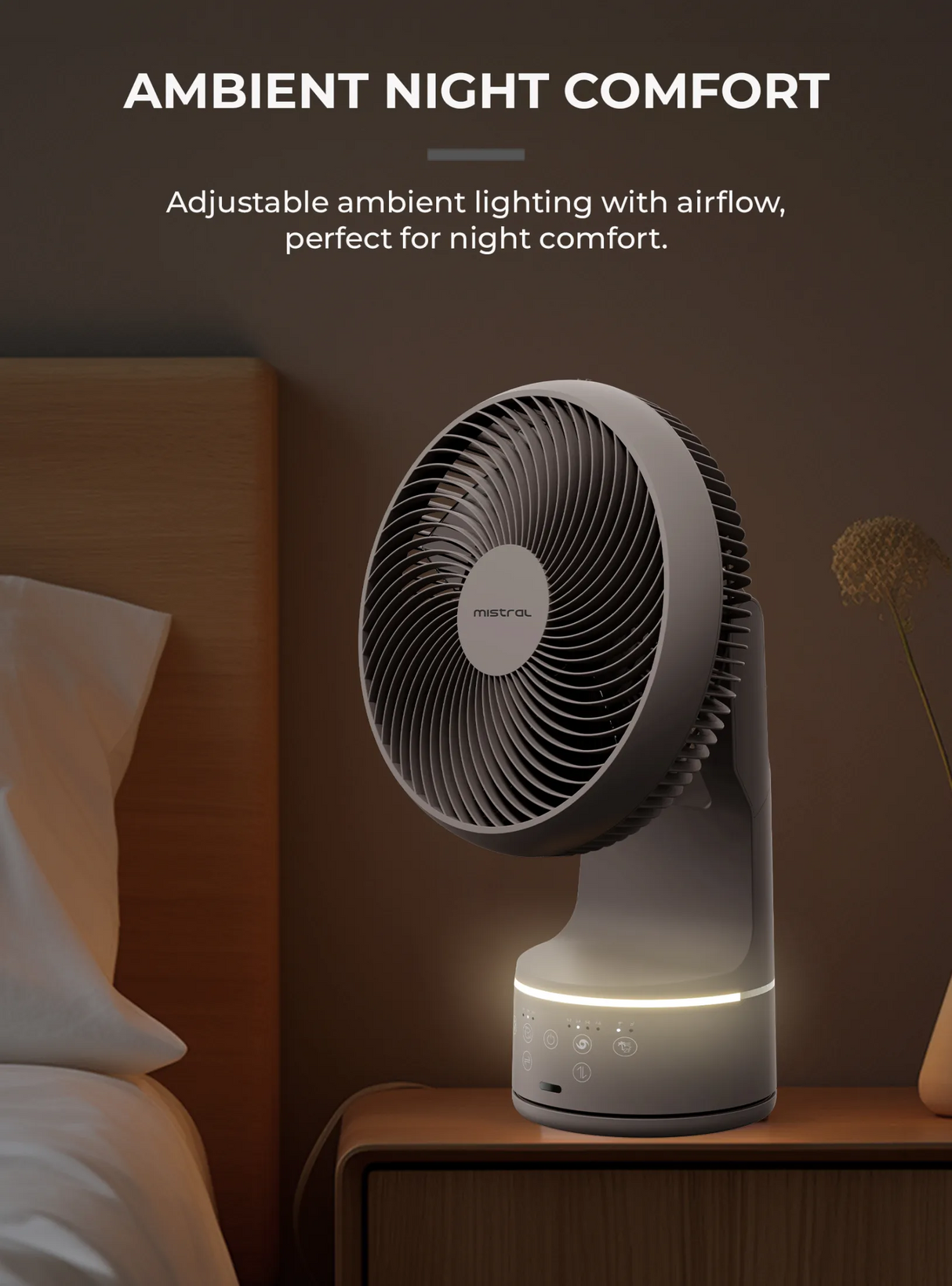 Mistral MHV1087DR DC High Velocity Desk Fan with Remote 10 Inch