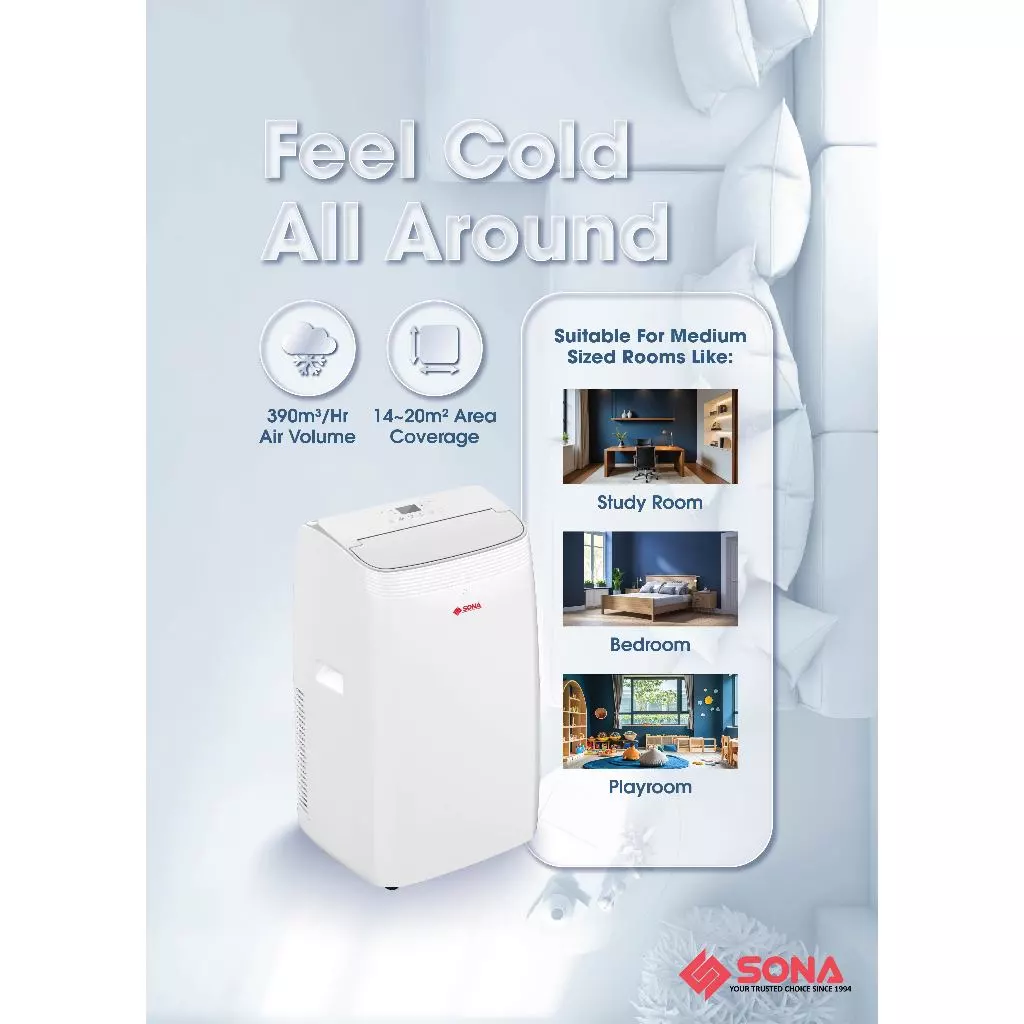 Sona SACN 6283 | SACN6283 Remote Portable Air Conditioner 12k BTU