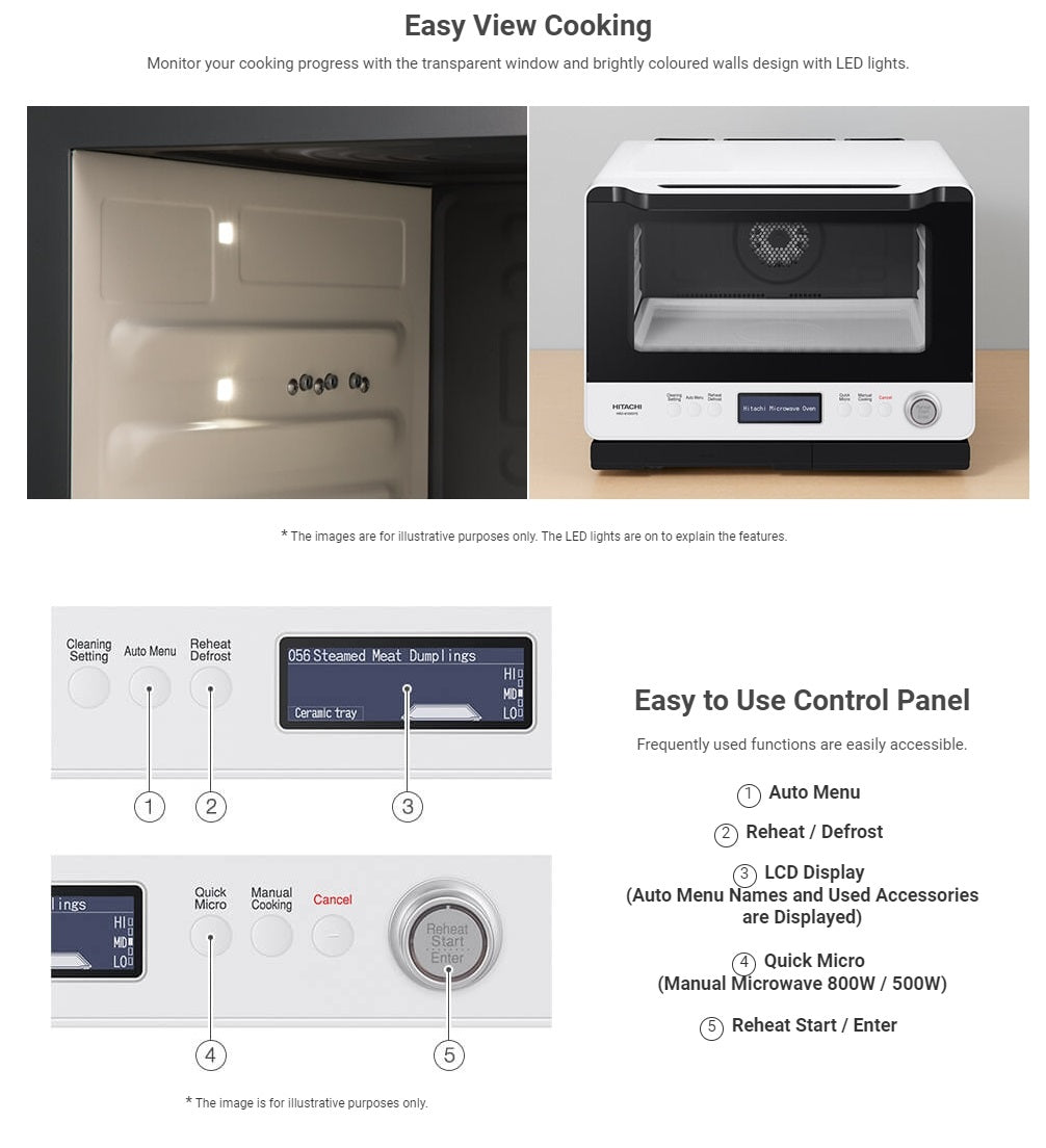 Hitachi MRO-W1000YS Steam Microwave Oven 30L