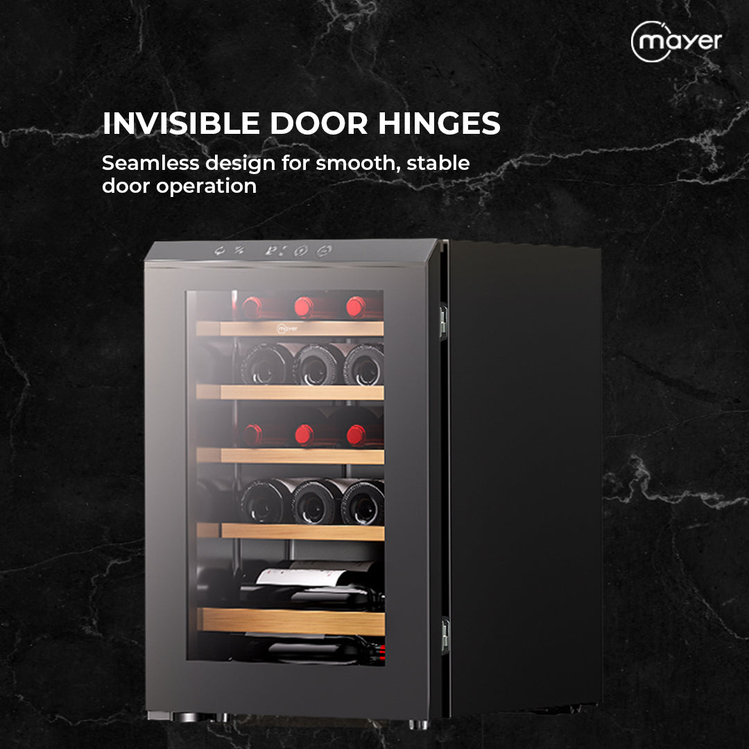 Mayer MMWC20BCS Wine Chiller Triple Glass with Anti-UV 20 Bottles