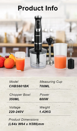 Cornell CHBS601BK 9 Speed Immersion Hand Blender Set