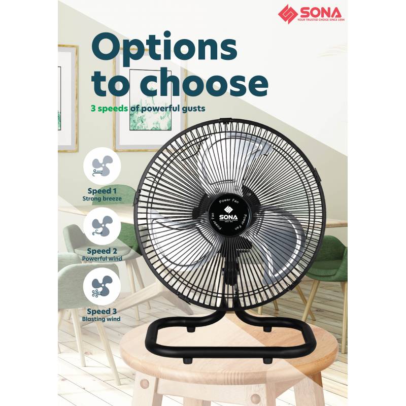 Sona SPO 600 | SPO600 Electric Power Desk Fan 10 Inch (Replace SOF 6050) App