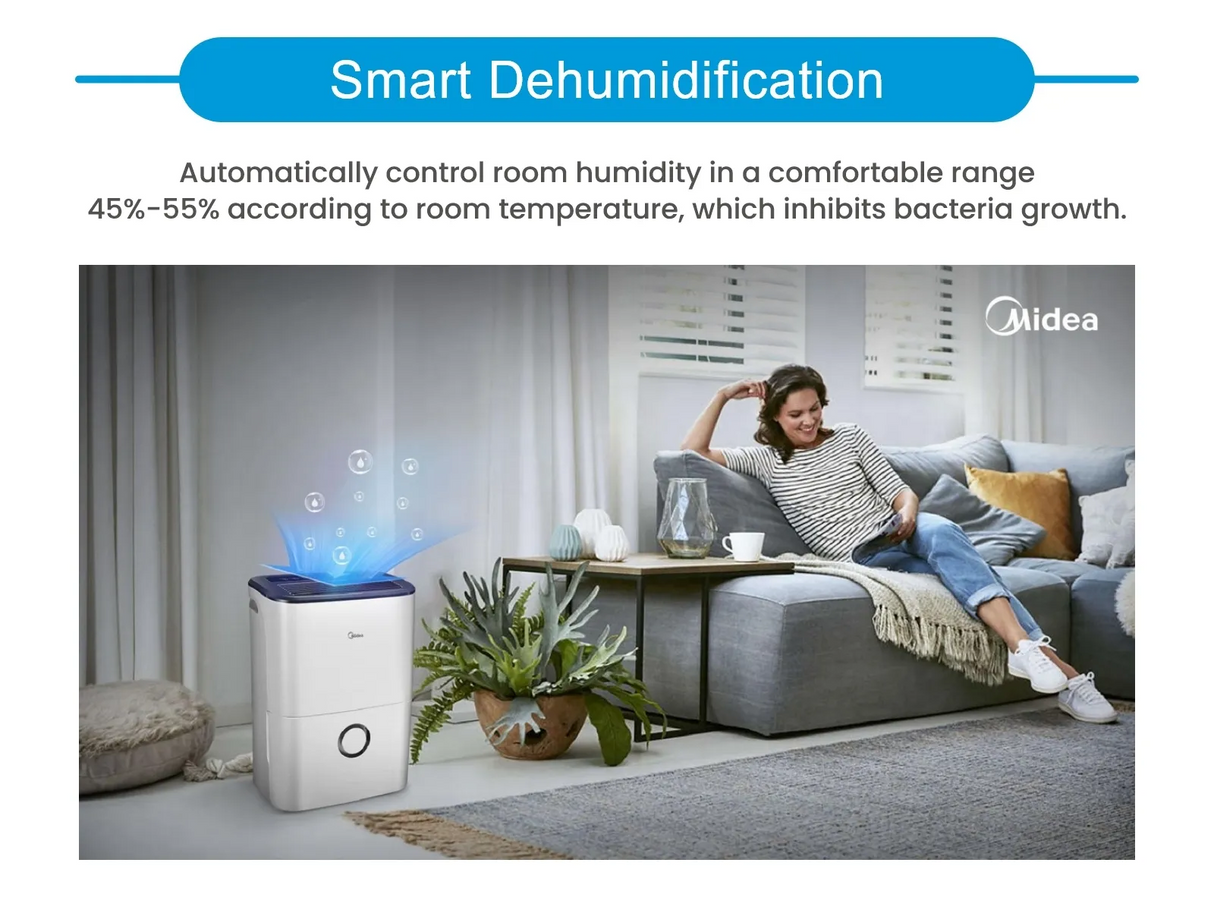 Midea MDDF-16DEN7 Smart Dehumidifying Dehumidifier, 16L