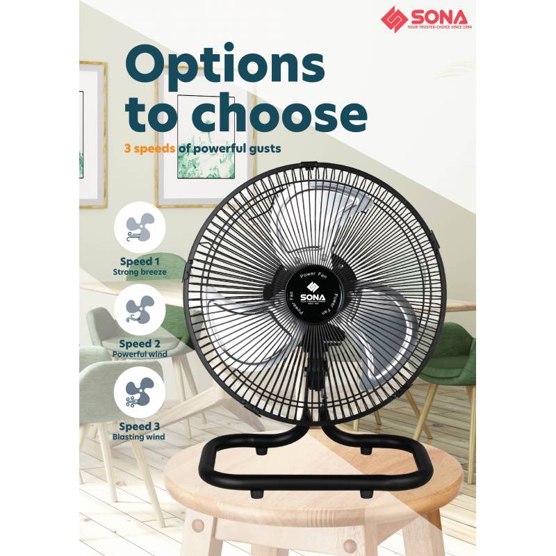 Sona SPO 604 | SPO604 Electric Power Desk Fan 14 Inch (Replace SOF 6053)