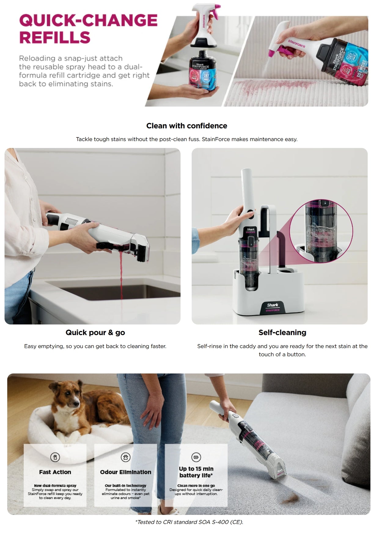 Shark HX100SM StainForce Cordless Spot Cleaner