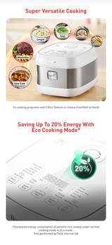 Tefal RK8131 Rice Master Induction Fuzzy Logic Rice Cooker – 14 Programs, 8 Cups, 1.5mm Ceramic Spherical Pot 1.5L