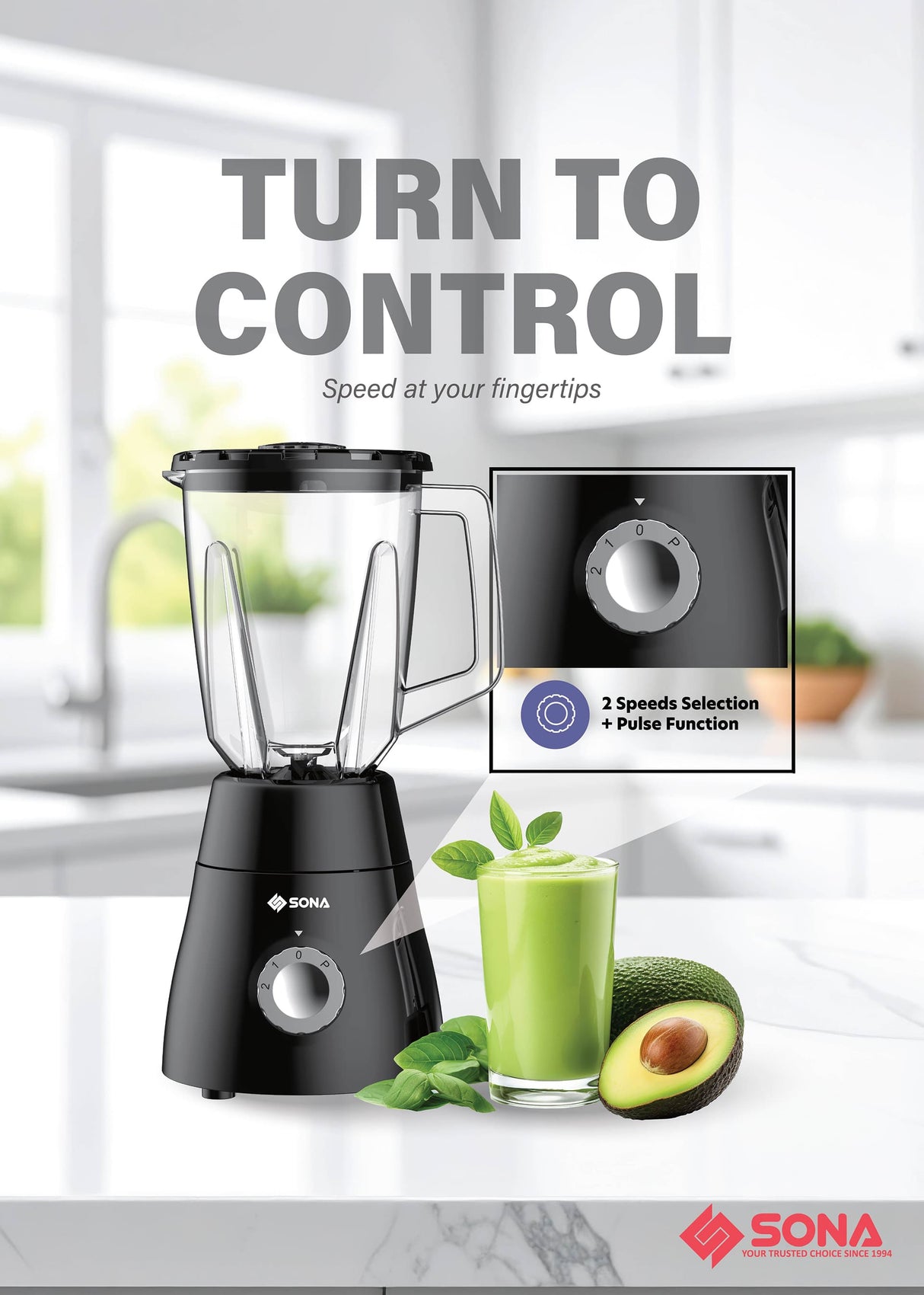 Sona SB 3033 | SB3033 2 In 1 Blender 1.5L