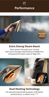 hilips AIS8540 | AIS8540/60 | All-In-One Ironing Solution Garment Steamer | Optimal TEMP-No Burns | Multi-angle Board