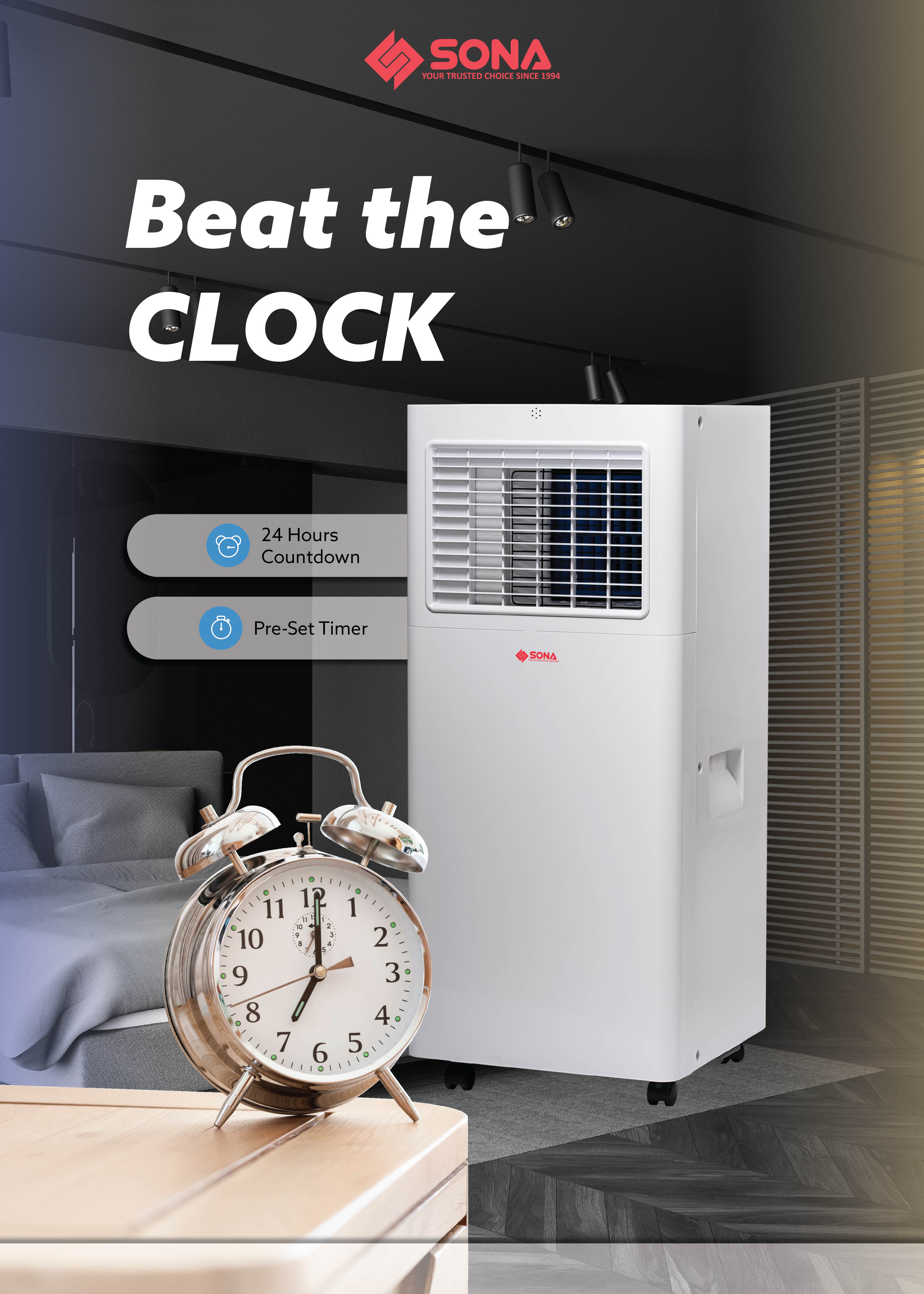 Sona SACN 6251 SACN6251 Remote Portable Air Conditioner 12000BTU ET SOUND ENTERPRISE PTE LTD