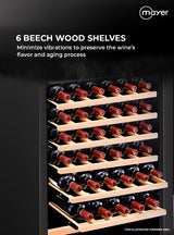 Mayer MMWC34BCS Wine Chiller Triple Glass with Anti-UV 34 Bottles