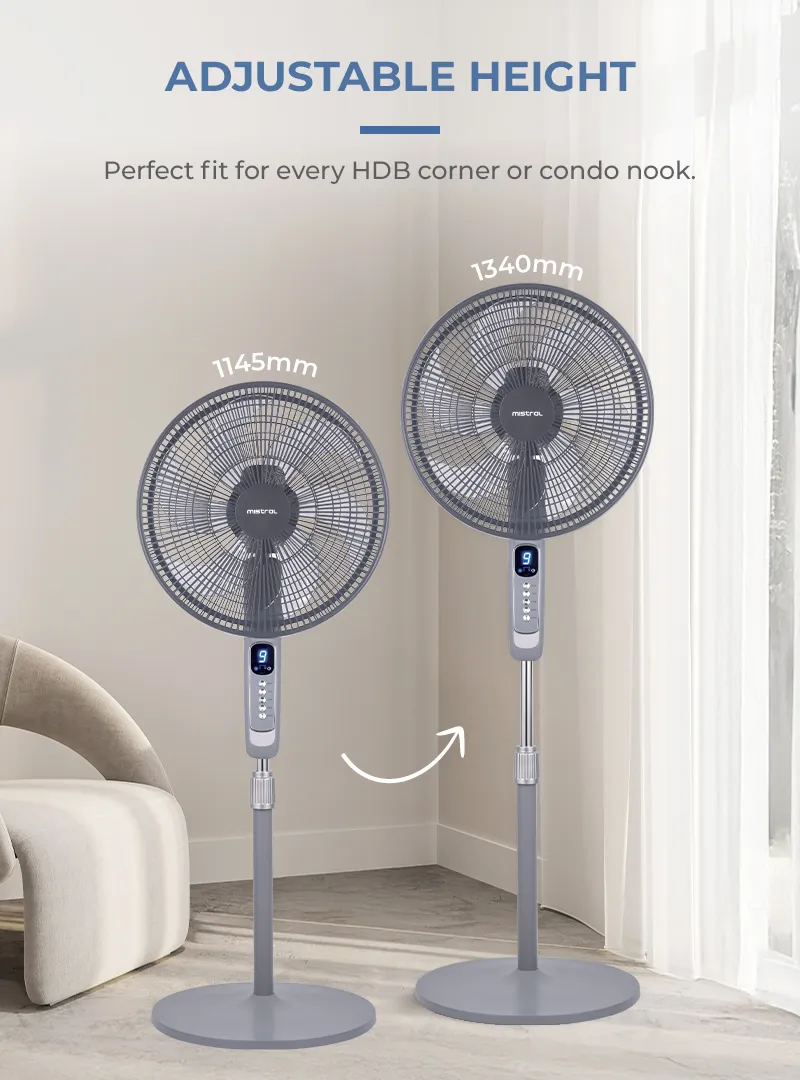 Mistral MSF1612DR-GY DC Stand Fan With Remote 16 Inch