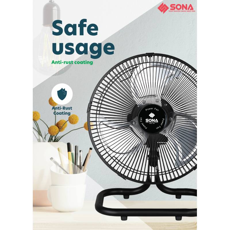 Sona SPO 600 | SPO600 Electric Power Desk Fan 10 Inch (Replace SOF 6050) App