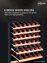 Mayer MMWC48MAG Wine Chiller Triple Glass with Anti-UV 48 Bottles