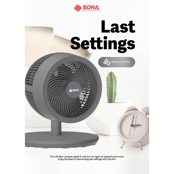 Sona SFS 9006DC | SFS9006DC 3-in-1 Remote DC High Velocity Fan 9 Inch