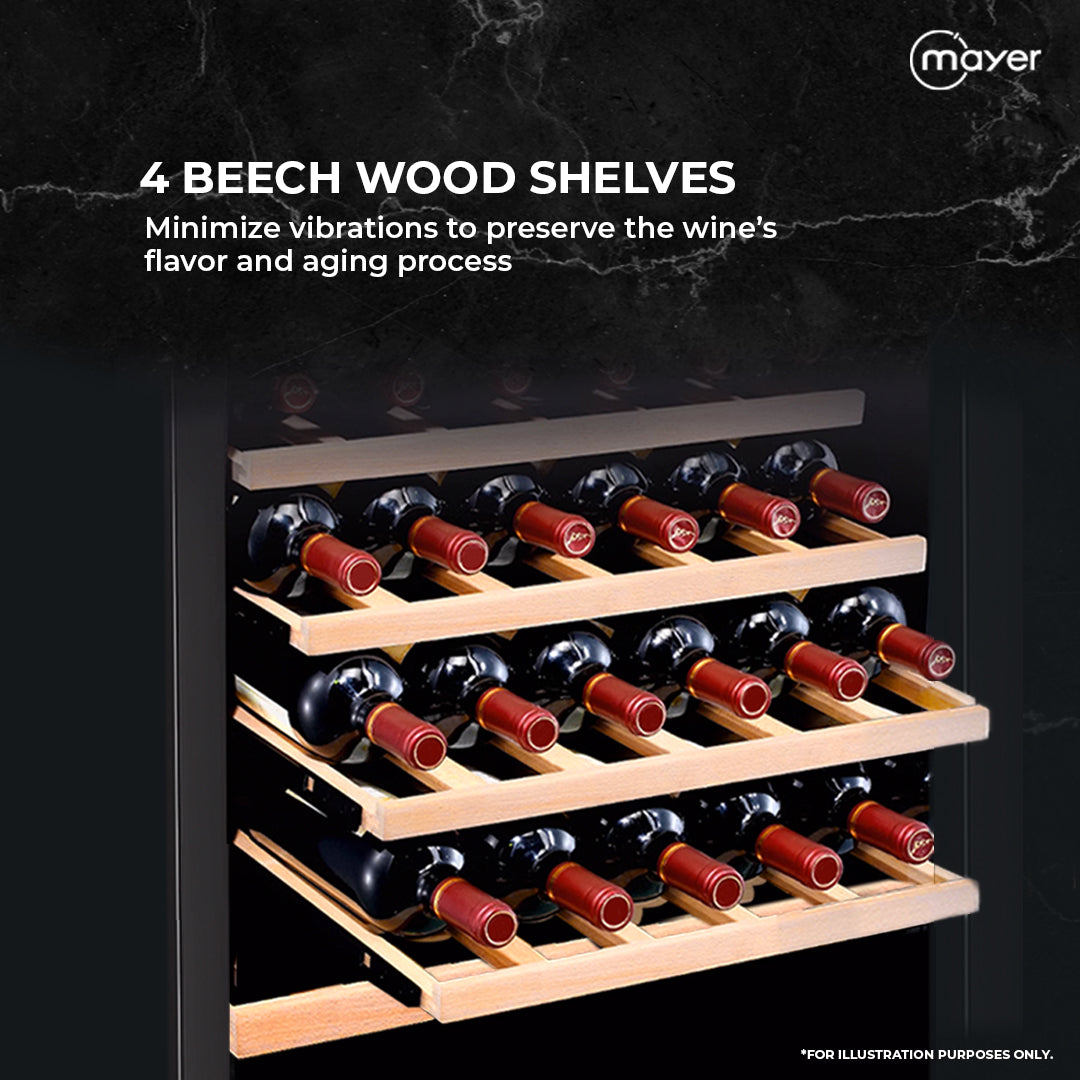 Mayer MMWC20BCS Wine Chiller Triple Glass with Anti-UV 20 Bottles