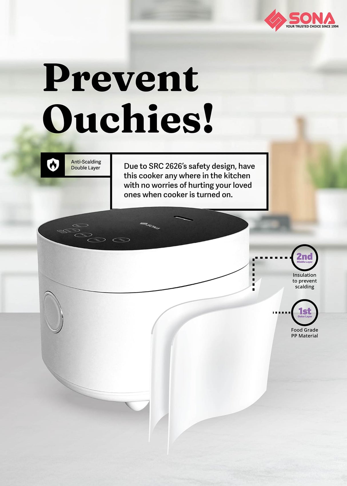 Sona SRC 2626 | SRC2626 Digital Rice Cooker 1.2L