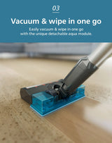 Philips XC3131/61 Cordless Vacuum 3000 Series Aqua - Vacuum & Wipe, Lightweight 1.5kg, LED Nozzle, 3 Layer Filtration