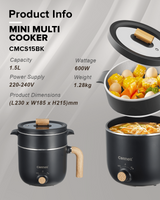 Cornell CMCS15BK Multi-Cooker 1.5L
