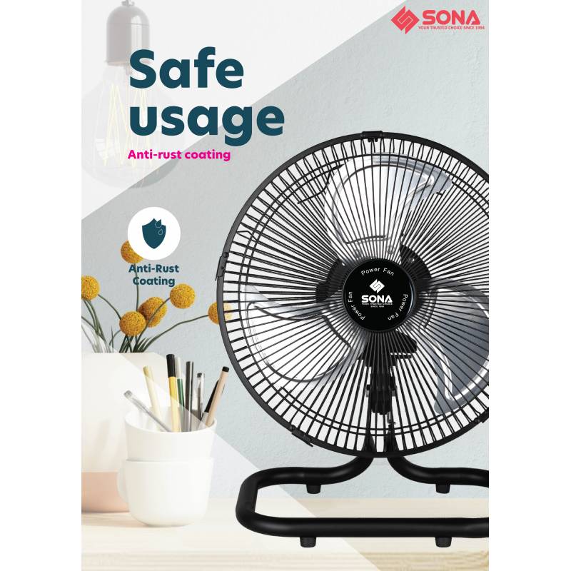 Sona SPO 602 | SPO602 Electric Power Desk Fan 12 Inch (Replace SOF 6051)
