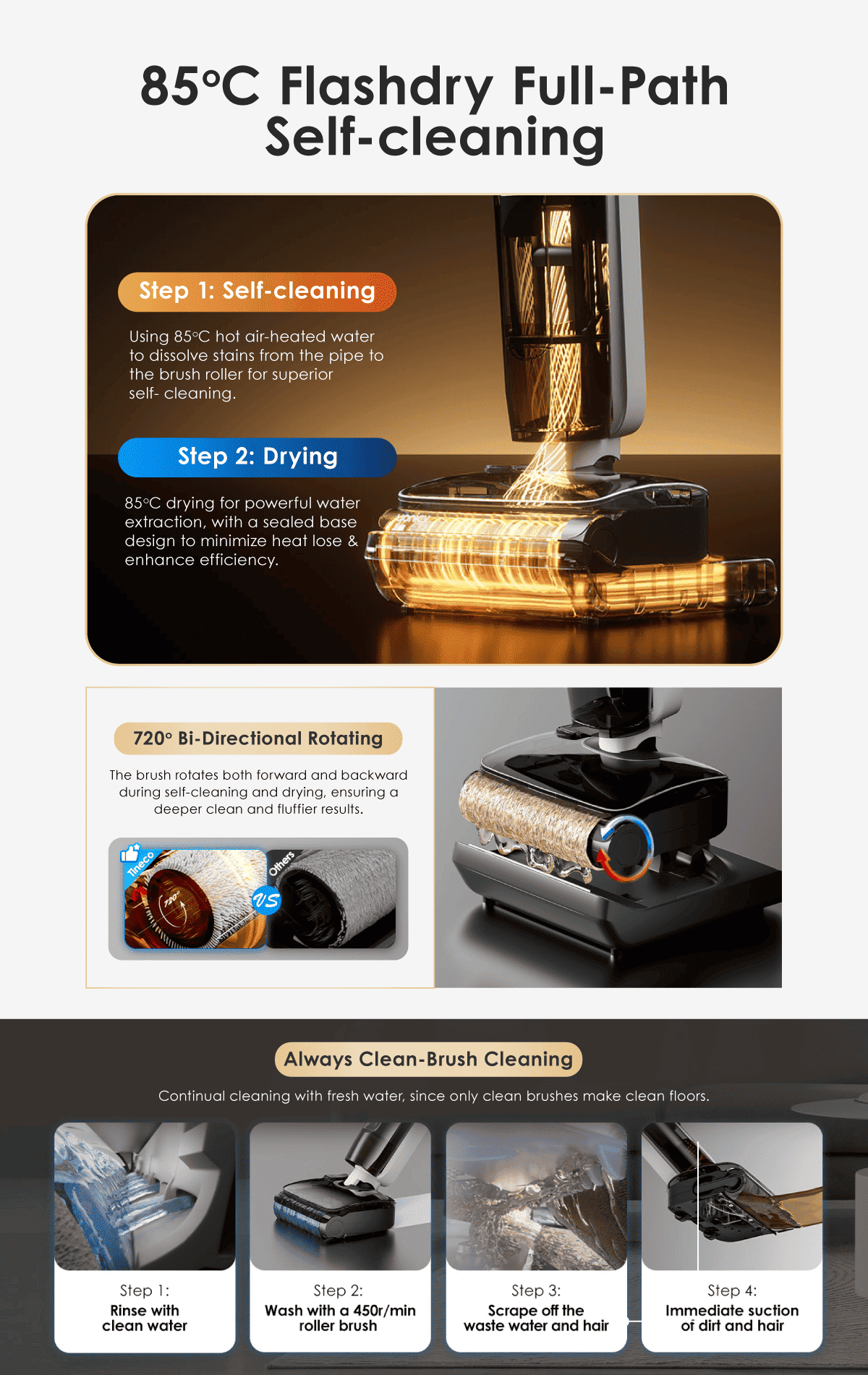 FREE 2 x Cleaning Solution - Tineco iFloor Y3 Stretch Wet & Dry Vacuum Cleaner