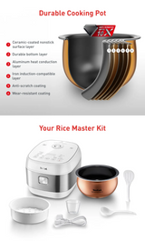 Tefal RK8131 Rice Master Induction Fuzzy Logic Rice Cooker – 14 Programs, 8 Cups, 1.5mm Ceramic Spherical Pot 1.5L