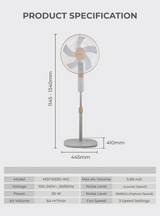 Mistral MSF1653D-WG DC Stand Fan 16 Inch