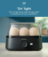 Philips HD9137/91 Electric Egg Cooker 3000 Series , 400W, Poached, Soft, Medium, Hard Boil, 6 Eggs Capacity, Egg Piercer Accessories