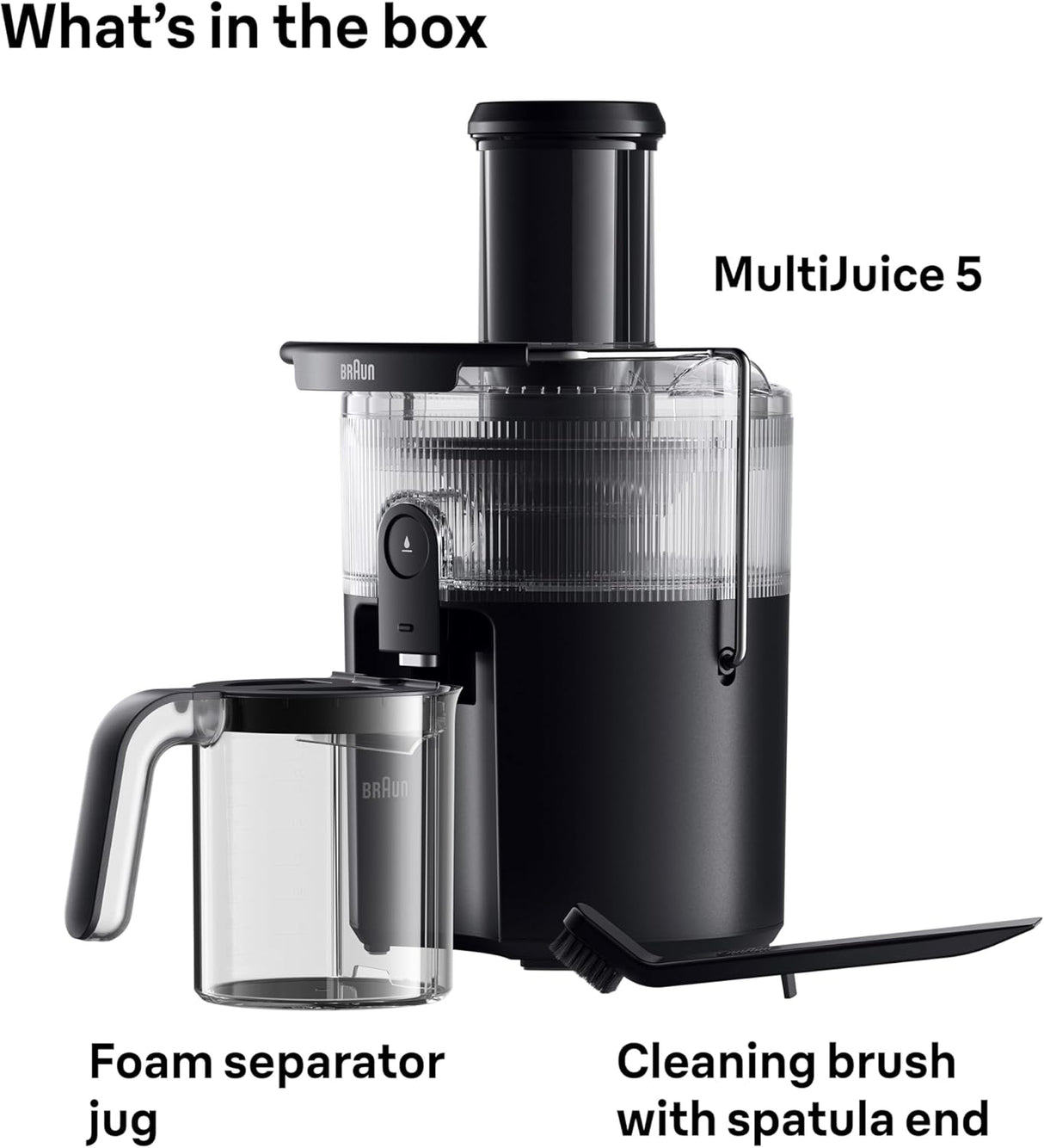 Braun SJ5000 MultiJuice 5 Spin Juicer Centrifugal juicer, ColdXtract,FastXtract, 75mm Feed Opening 800W