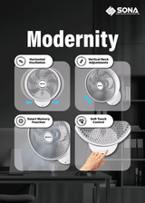 Sona SFW 9519DC Remote DC Wall Fan 16 Inch