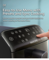 Philips NA462/79 Airfryer 4000 Series Stacked Dual Basket Airfryer | Vertical RapidAir | Cooking Windows | 10L (5 + 5L)