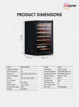 Mayer MMWC48MAG Wine Chiller Triple Glass with Anti-UV 48 Bottles