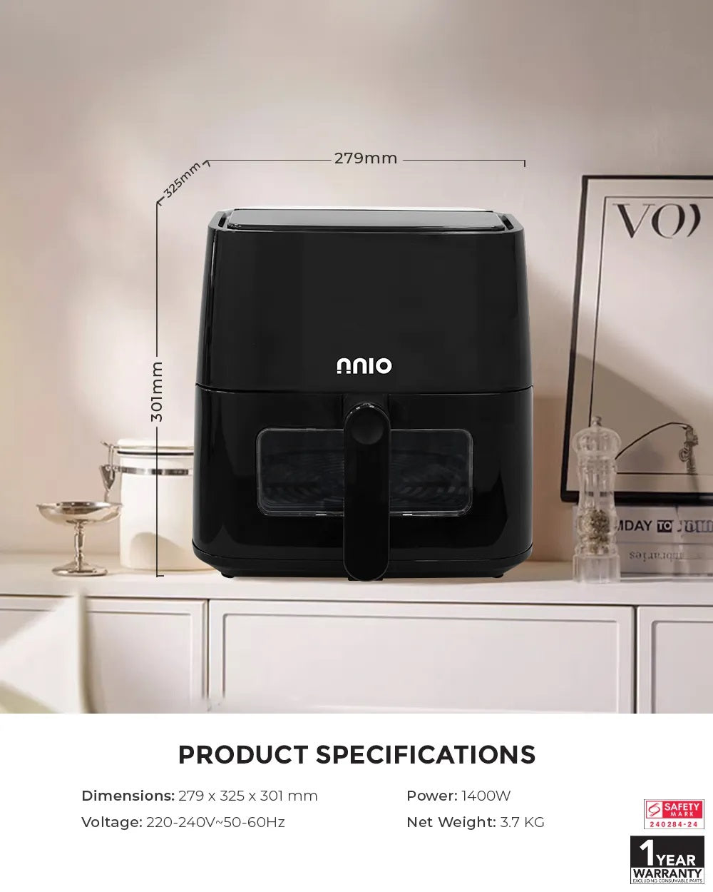 NNIO N5510AF Air Fryer 5.5L