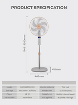 Mistral MSF1653DR-WG DC Stand Fan With Remote 16 Inch