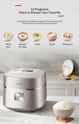 Tefal RK887 Mini Far Infrared Induction Heater Rice Cooker- 1L Capacity, 12 Cooking Modes, 2mm Non-Stick Pot