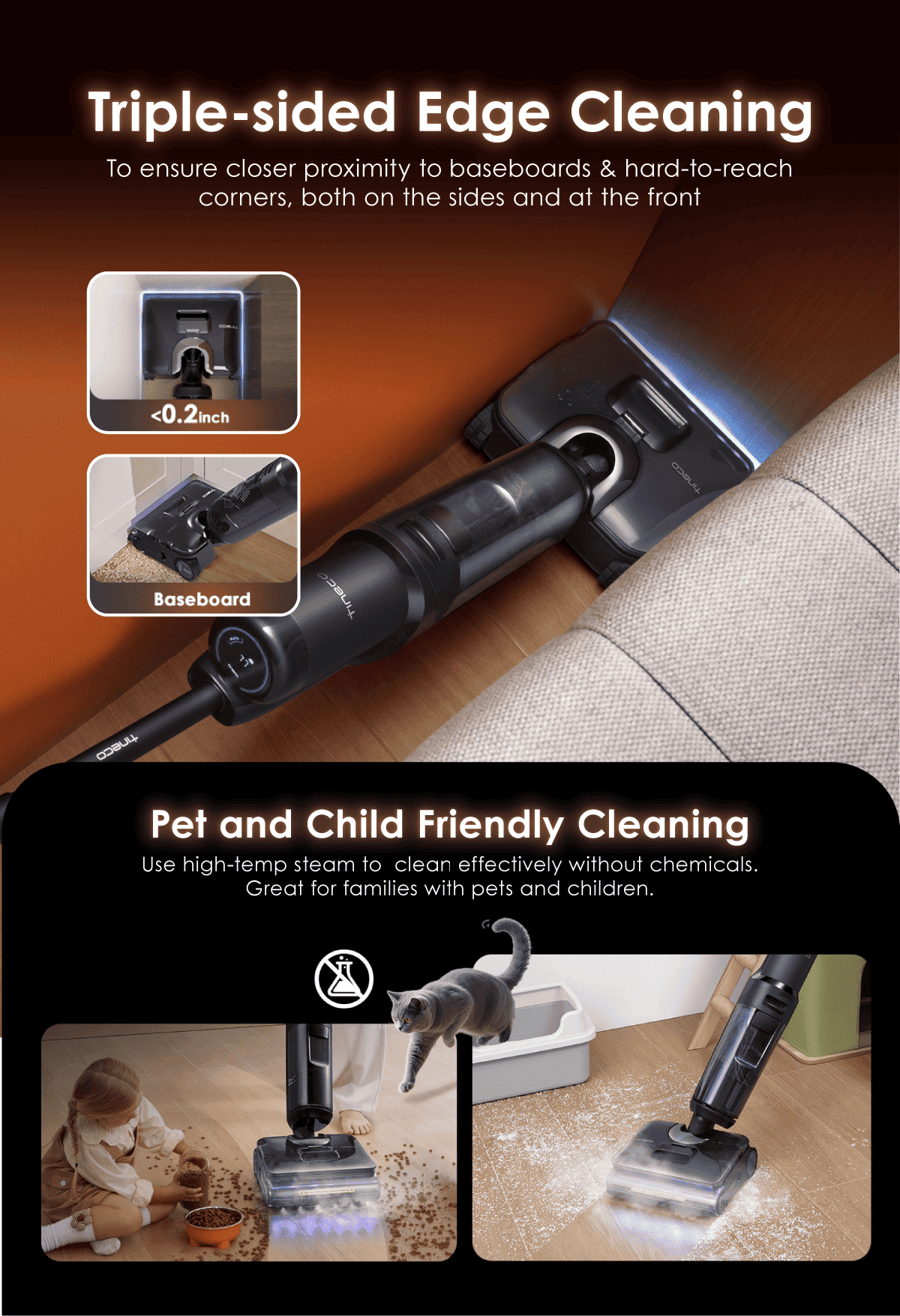 FREE 2 x Cleaning Solution - Tineco Floor One i7 Stretch Steam Smart Wet & Dry Vacuum Cleaner