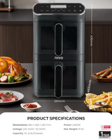 NNIO KRISPYDUO Dual Zone Digital Air Fryer 11L