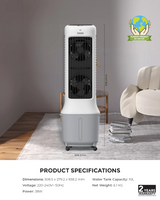 NNIO N1088DCACR Remote DC Air Cooler 10L