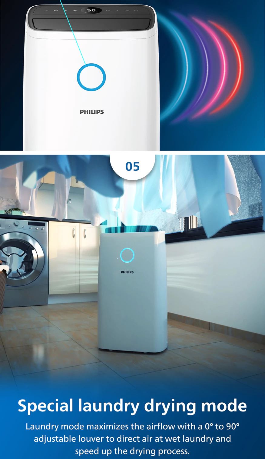 Philips DE3223/30 | DE3223 Series 3000 Air Dehumidifier with Aroma Dispenser - Dehumidify up to 30L per day